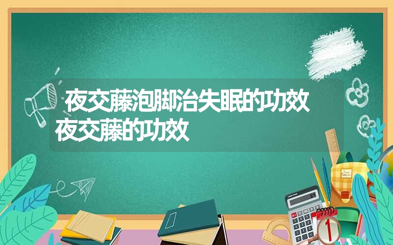 夜交藤泡脚治失眠的功效 夜交藤的功效