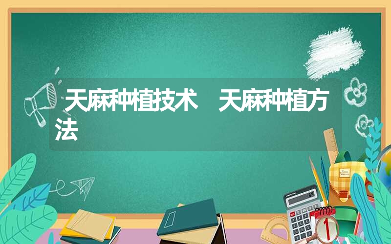 天麻种植技术 天麻种植方法